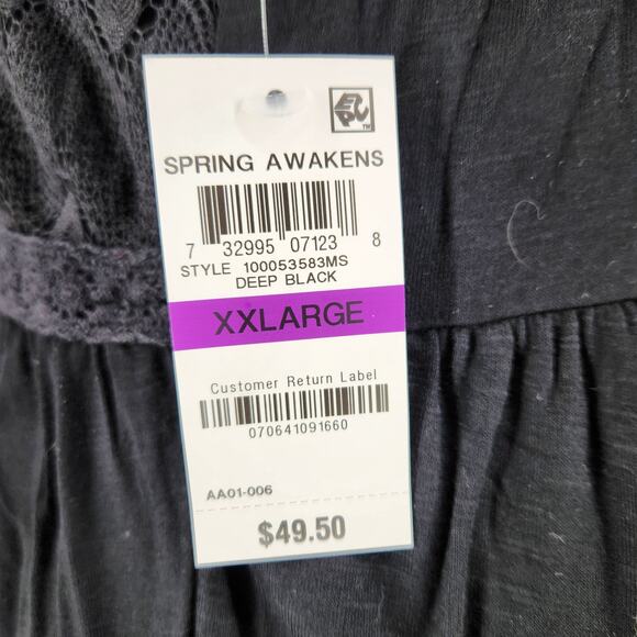 SALE Style & Co Spring Awakens Lace Bodice Top in Deep Black Size XXL - Picture 2 of 5